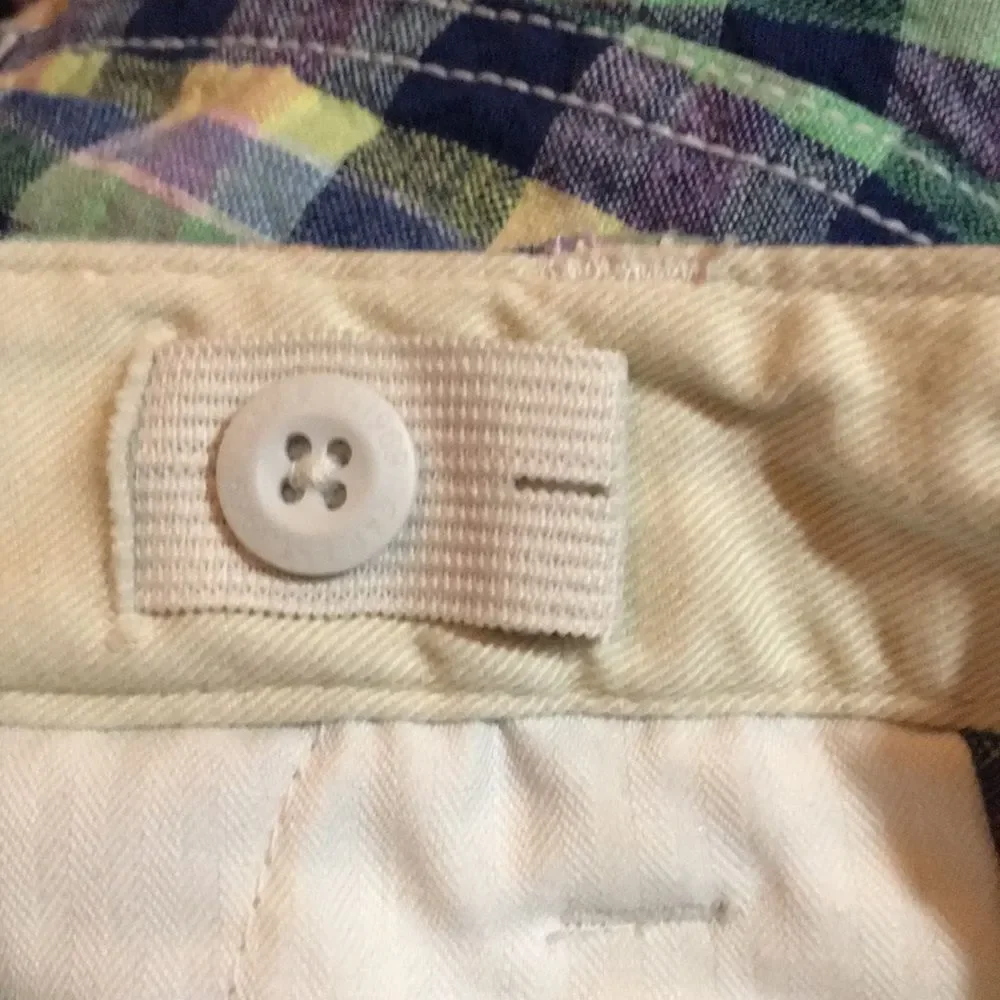 Gap Kids Linen Flat Front Plaid Shorts Sz 14Slim